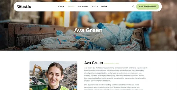 Westix - Recycling & Waste Management WordPress Theme — design detail view