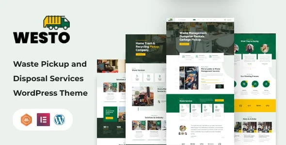Westo - Waste Disposal Services WordPress Theme — homepage layout