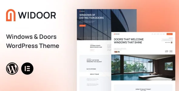 Widoor - Windows & Doors WordPress Theme — homepage layout