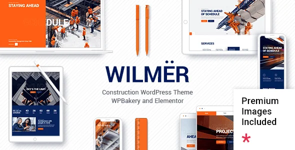 Wilmër - Construction WordPress Theme — homepage layout