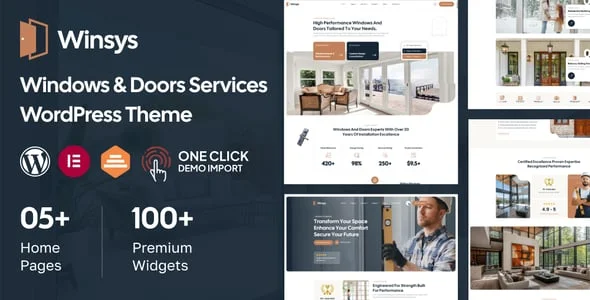 Winsys - Windows and Doors Services WordPress Theme — homepage layout