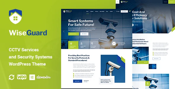 WiseGuard - CCTV and Security Systems WordPress Theme — homepage layout