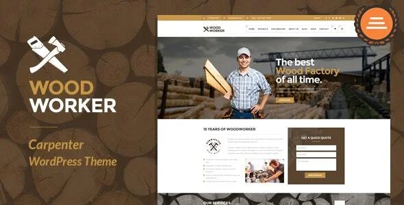 WoodWorker - Carpenter Handy Service WordPress Theme — homepage layout