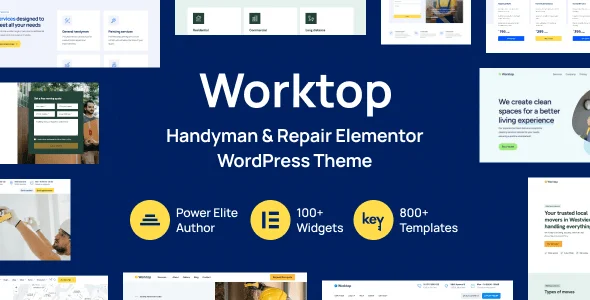 Worktop - Handyman & Repair Elementor WordPress Theme — homepage layout