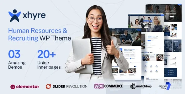 Xhyre - Human Resources & Recruiting WordPress Theme — homepage layout