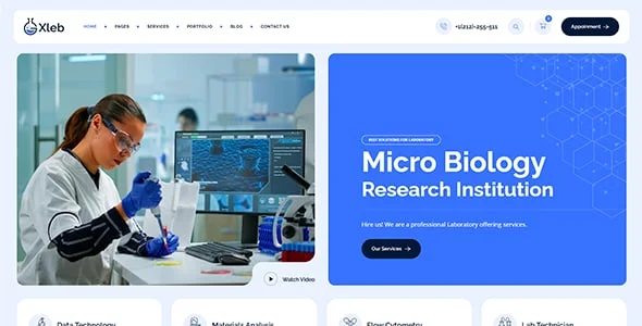 Xleb - Laboratory & Science Research WordPress Theme — blog and article listing