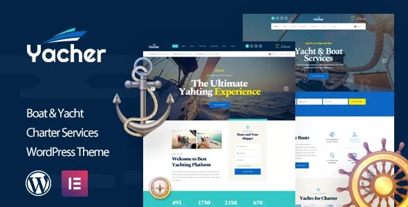 Yacher - Yacht Charter Services WordPress Theme — homepage layout