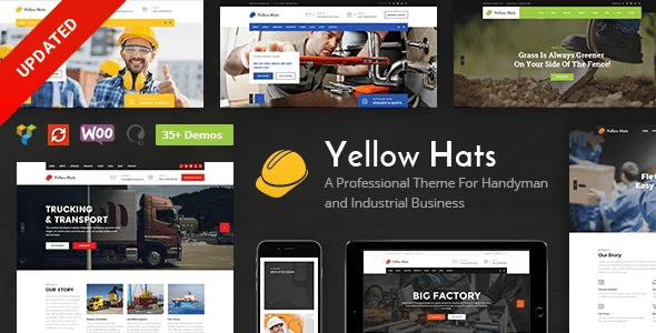 Yellow Hats - Construction, Building & Renovation Theme — homepage layout