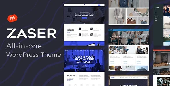 Zaser Pro | All-in-one WordPress Theme — homepage layout