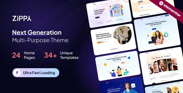 Zippy - Multipurpose Elementor WordPress Theme — homepage layout