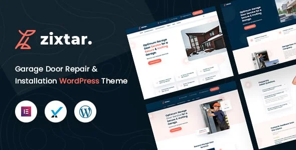 Zixtar – Garage Door Services WordPress Theme — homepage layout