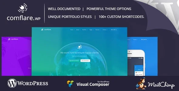 Comflare - Multipurpose WordPress Theme WordPress theme homepage layout for a agency corporate website