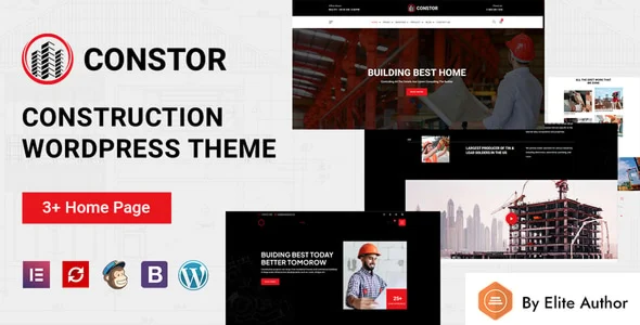 Constor - Construction WordPress Theme WordPress theme homepage layout for a architect corporate website