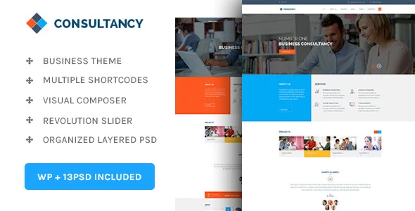 Consultancy - WP Consultancy & Business Theme WordPress theme homepage layout for a agency corporate website