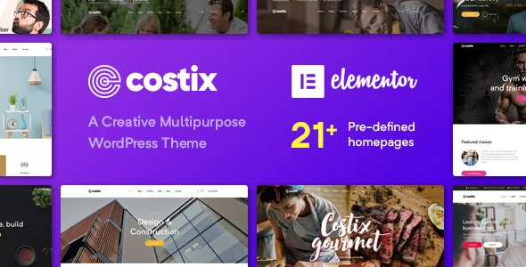 Costix - All-in-One Elementor WordPress Theme WordPress theme homepage layout for a all in one corporate website