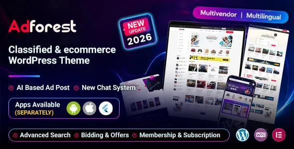 AdForest - Classified Ads WordPress Theme — homepage layout