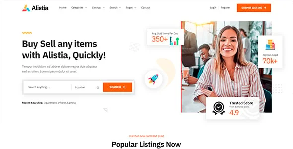 Alistia - Places Listing WordPress Theme — case study or portfolio page