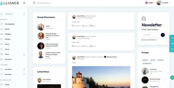 Alliance | Intranet & Extranet BuddyPress WordPress Theme — interior page design