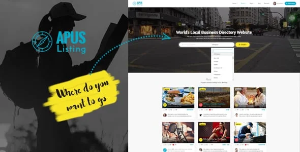 ApusListing - Directory Listing WordPress Theme — homepage layout