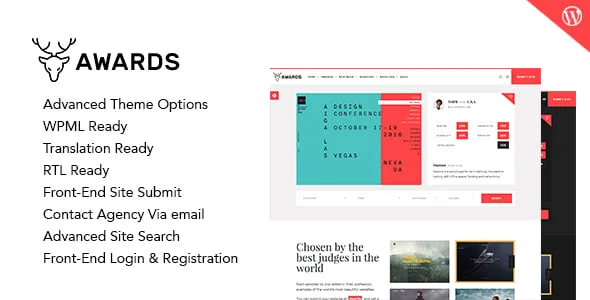 Awards - Responsive WordPress Theme — homepage layout