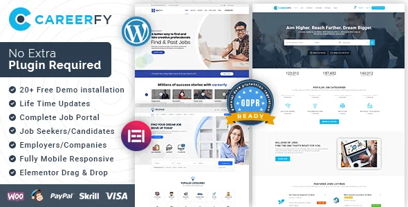 Careerfy - Job Board WordPress Theme — homepage layout