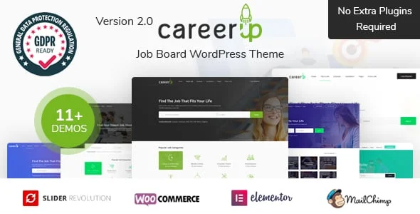 CareerUp - Job Board WordPress Theme — homepage layout