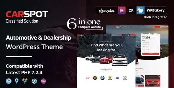 CarSpot – Dealership Wordpress Classified Theme — homepage layout