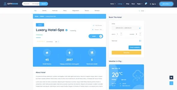 CityBook - Directory & Listing WordPress Theme — content section layout
