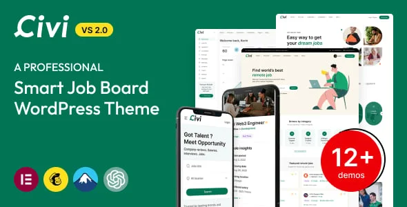 Civi - Job Board WordPress Theme — homepage layout