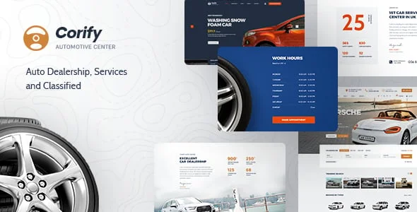 Corify - WordPress Car Listings & Dealership Theme — homepage layout