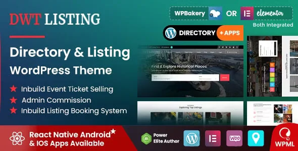 DWT - Directory & Listing WordPress Theme — homepage layout