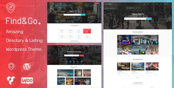 Findgo - Directory Listing WordPress Theme — homepage layout
