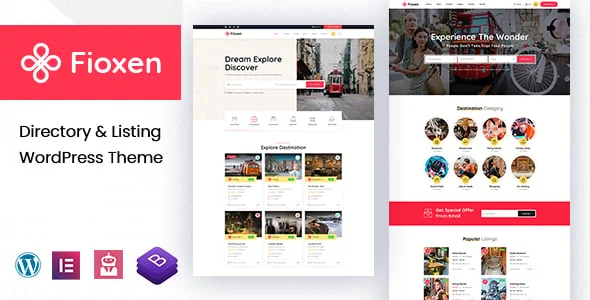 Fioxen - Directory Listing WordPress Theme — homepage layout