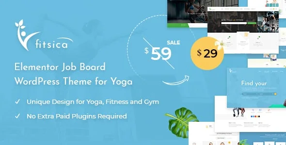 Fitsica - Yoga Jobboard WordPress Theme — homepage layout