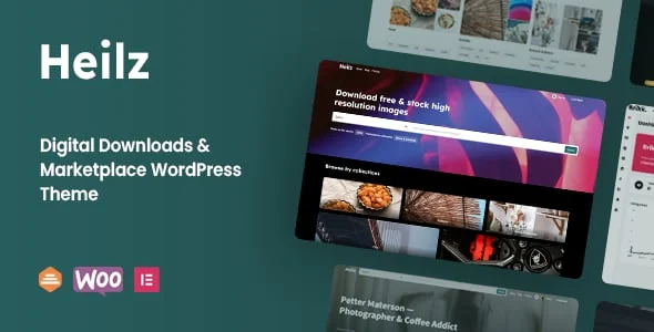Heilz - Digital Downloads & Marketplace WordPress Theme — homepage layout