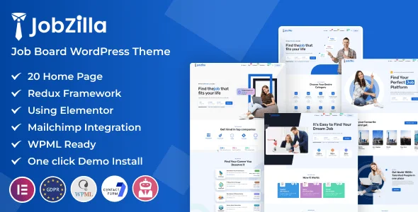 JobZilla - Job Board WordPress Theme — homepage layout