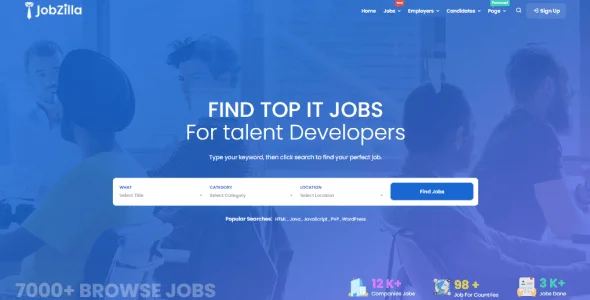 JobZilla - Job Board WordPress Theme — case study or portfolio page