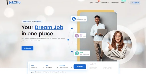 JobZilla - Job Board WordPress Theme — interior page design