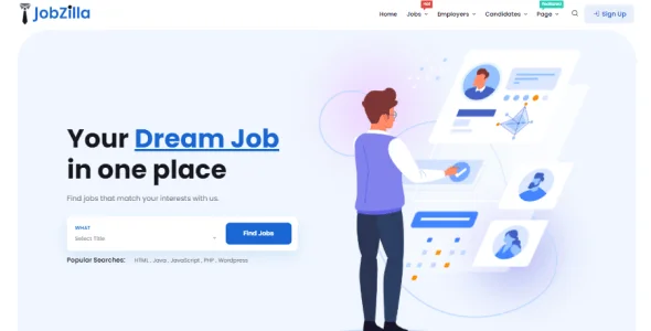 JobZilla - Job Board WordPress Theme — content section layout