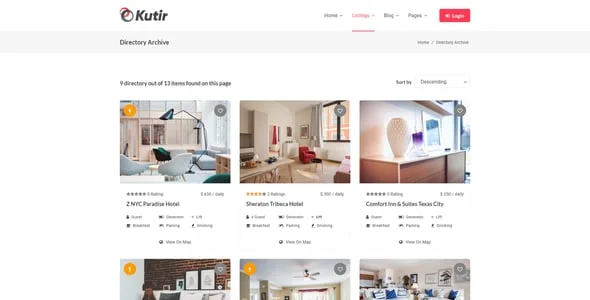 Kutir - Directory Listing WordPress Theme — content section layout