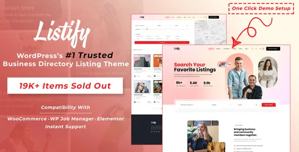 Listify - Directory & Business Listing WordPress Theme — homepage layout