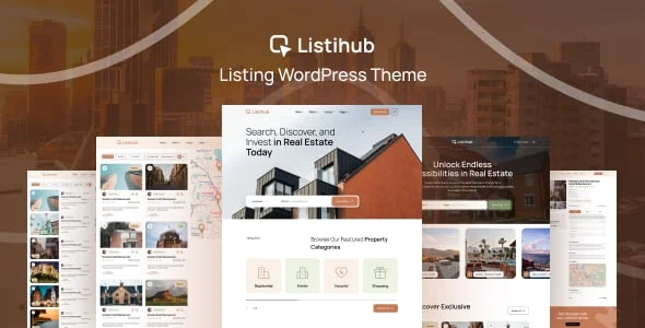 Listihub - Directory & Listing WordPress Theme — homepage layout
