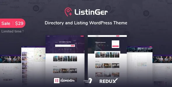 Listinger - Directory & Listing WordPress Theme — homepage layout