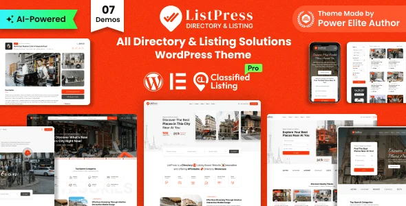 ListPress – Directory & Listing WordPress Theme — homepage layout