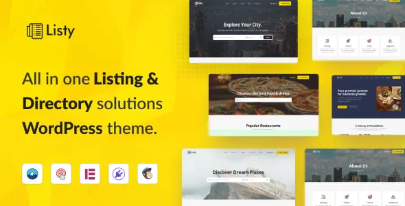 Listy - Listing & Directory Solutions WordPress Theme — homepage layout