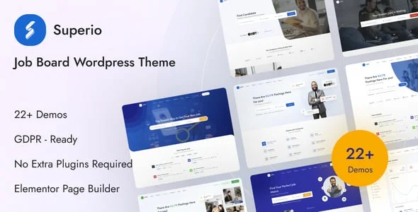 Superio – Job Board WordPress Theme — homepage layout