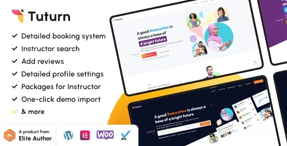 Tuturn - Online Tutors Marketplace WordPress Theme — homepage layout