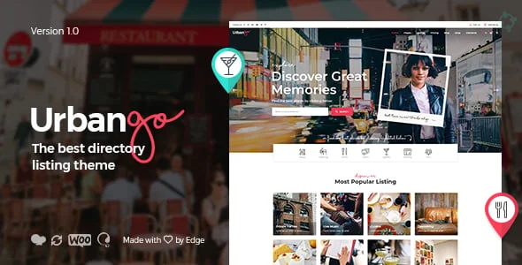 UrbanGo - Directory and Listing WordPress Theme — homepage layout