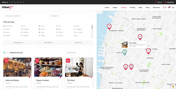 UrbanGo - Directory and Listing WordPress Theme — case study or portfolio page