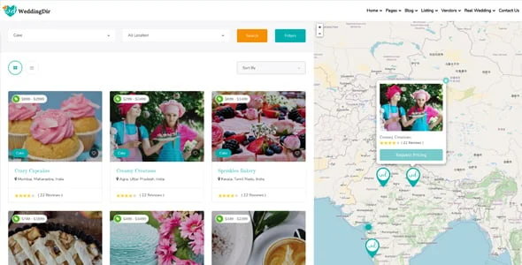 WeddingDir - Directory & Listing WordPress Theme for Vendor / Supplier — case study or portfolio page